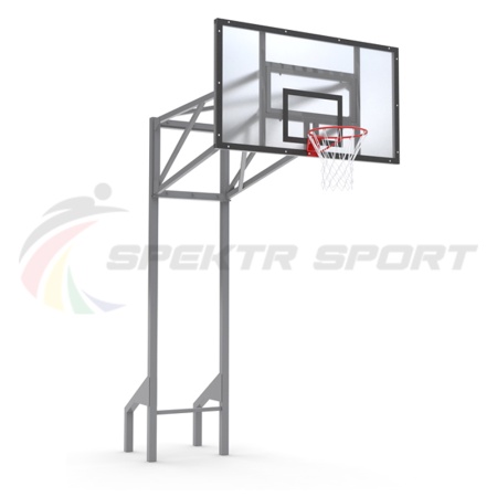 Купить Стойка баскетбольная уличная усиленная со щитом из оргстекла, кольцом и сеткой SP D 413 в Чегеме 