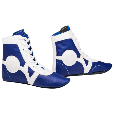 Купить Обувь для самбо SM-0102, кожа, синий Rusco в Чегеме 
