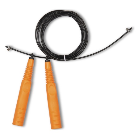 Купить Скакалка высокооборотная Кроссфит стальной шнур в оплетке 2.9 м чёрно-оранжевая в Чегеме 