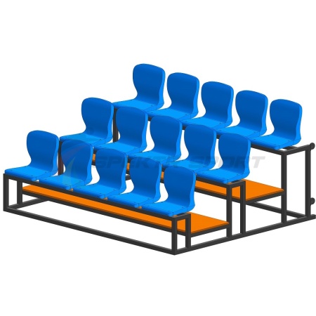 Купить Трибуна мобильная 3 ряда сиденья пластиковые на 15 мест в Чегеме 